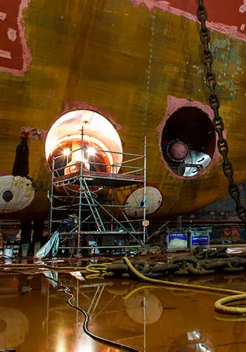 Maintenance of a <br/>bow thruster.